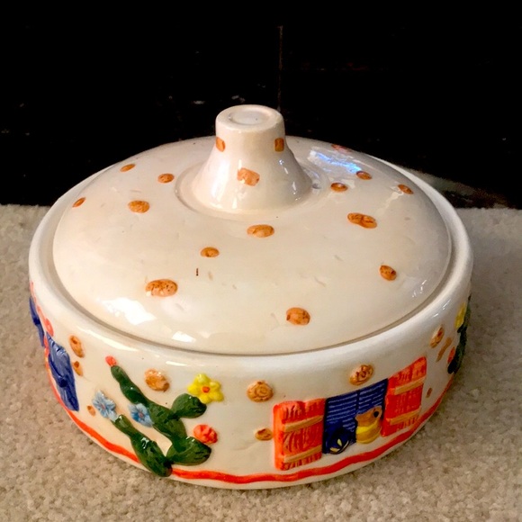 Southwest 6-Piece Glazed Ceramic Chip & Dip Large Serving Set - Picture 15 of 17